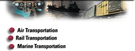 Rail, Air and Marine Transportation Image Map - same links immediately below